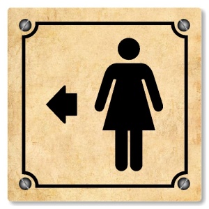 WC ženy vlevo, 118x118mm, pergamen, Kansas